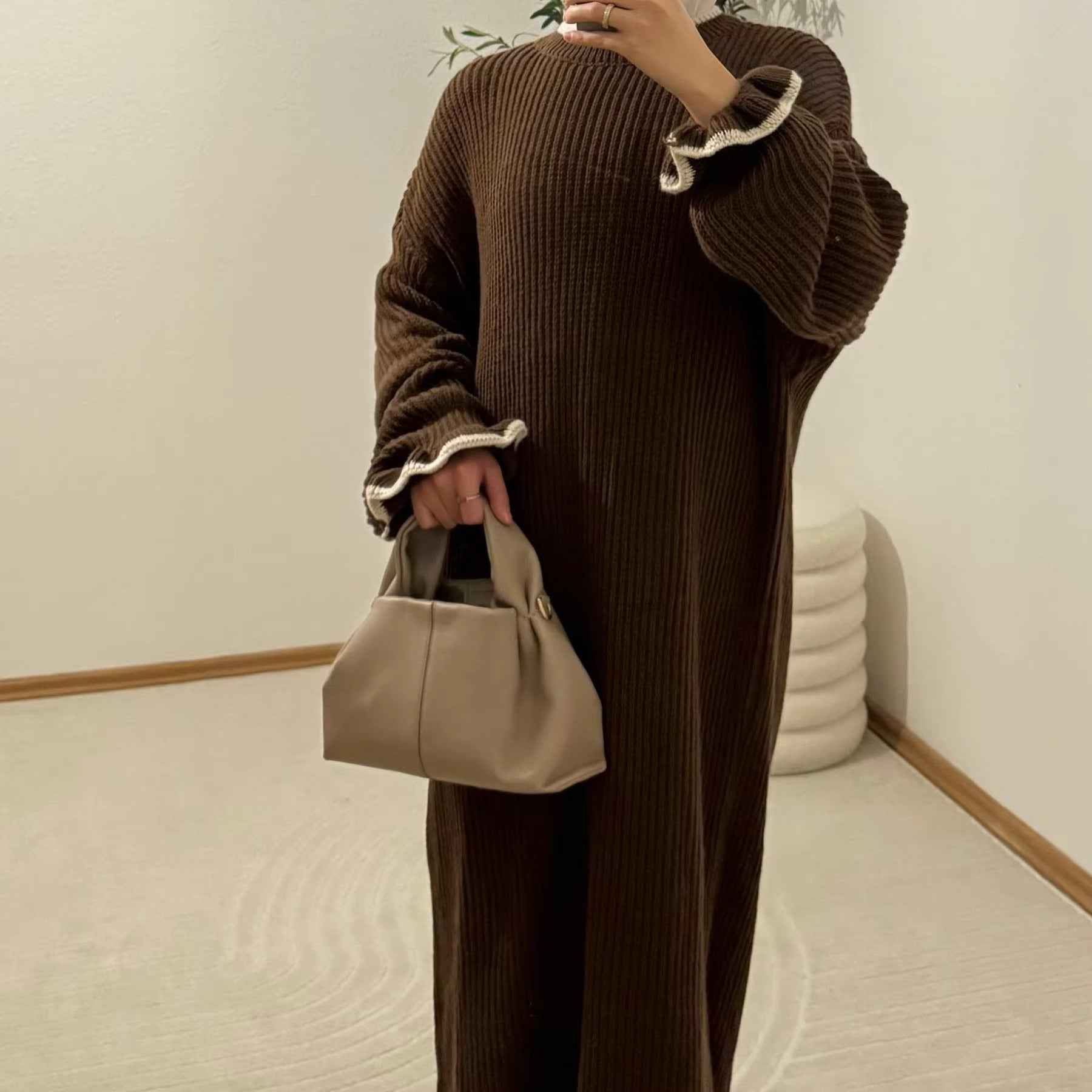 The Ultimate Soft Ribbed Knit Maxi Sweater Dress for Women, view 2