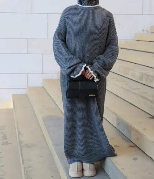 The Ultimate Soft Ribbed Knit Maxi Sweater Dress for Women, view 8