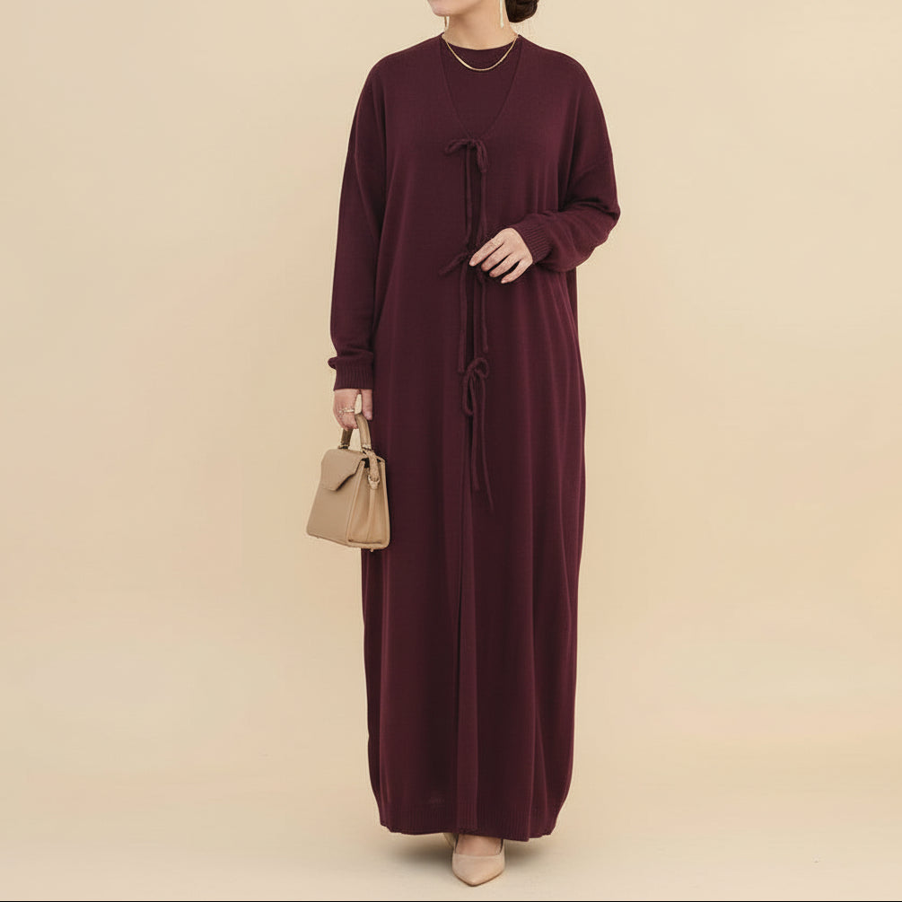 Arwa Knit Maxi Cardigan Abaya by Try Modest