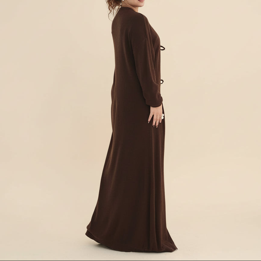 Arwa Knit Maxi Cardigan Abaya, view 2