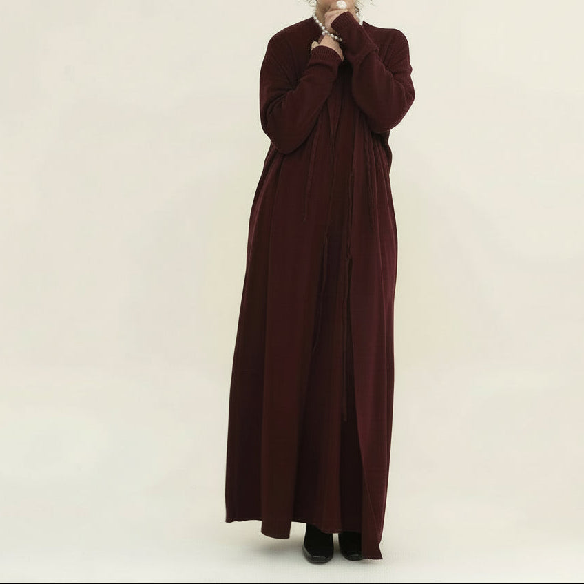 Arwa Knit Maxi Cardigan Abaya, view 5