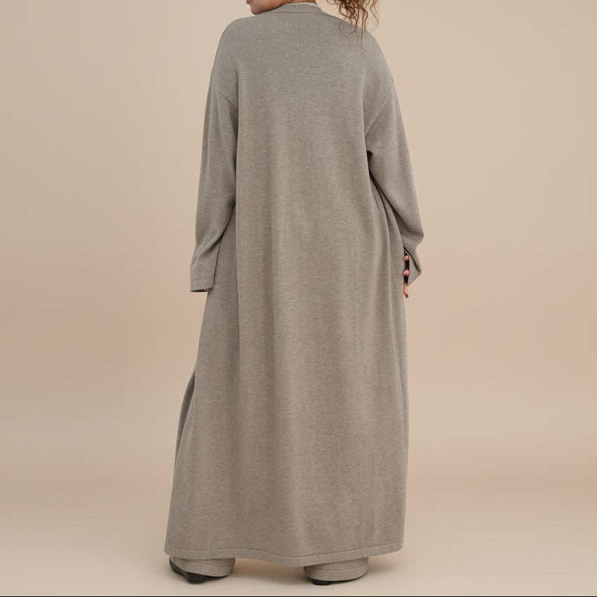 Women's 2-Piece Ribbed Lounge Set: Cardigan & Wide Leg Co-ord, view 3
