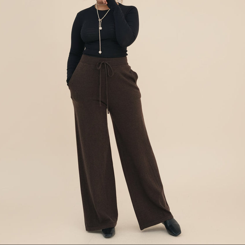 Women's 2-Piece Ribbed Lounge Set: Cardigan & Wide Leg Co-ord, view 5