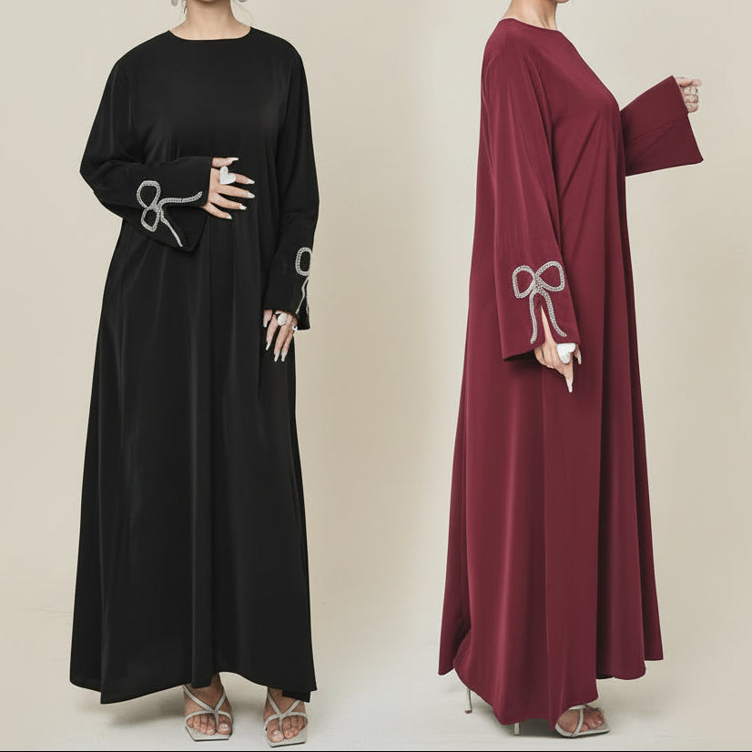 Yara Nida Bow-Sleeve Abaya Maxi Dress by Try Modest
