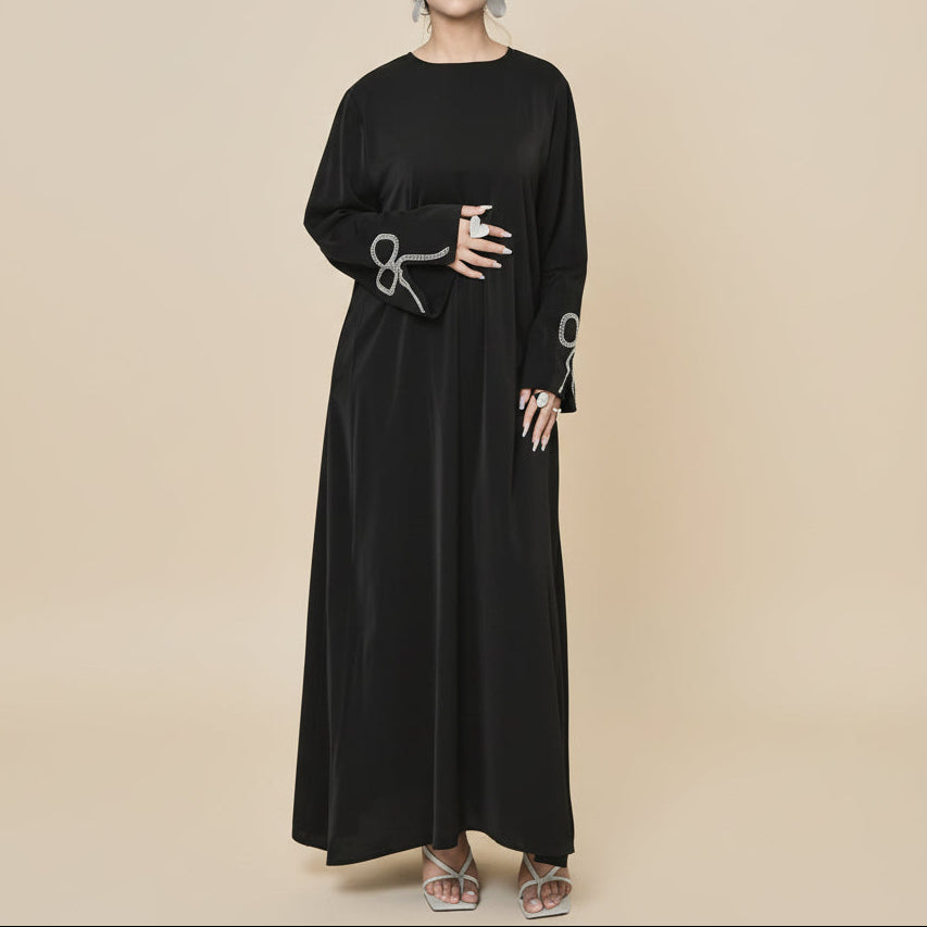 Yara Nida Bow-Sleeve Abaya Maxi Dress, view 2