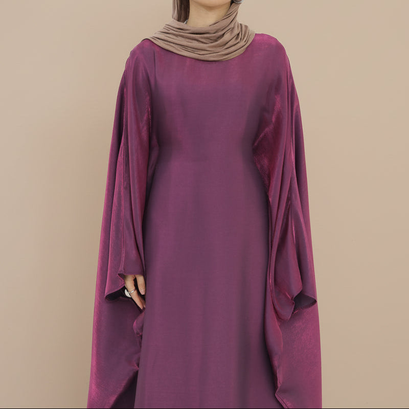 Dariya Liquid Metallic Evening Gown – Luxe Shimmer Modest Formal Dress, view 2