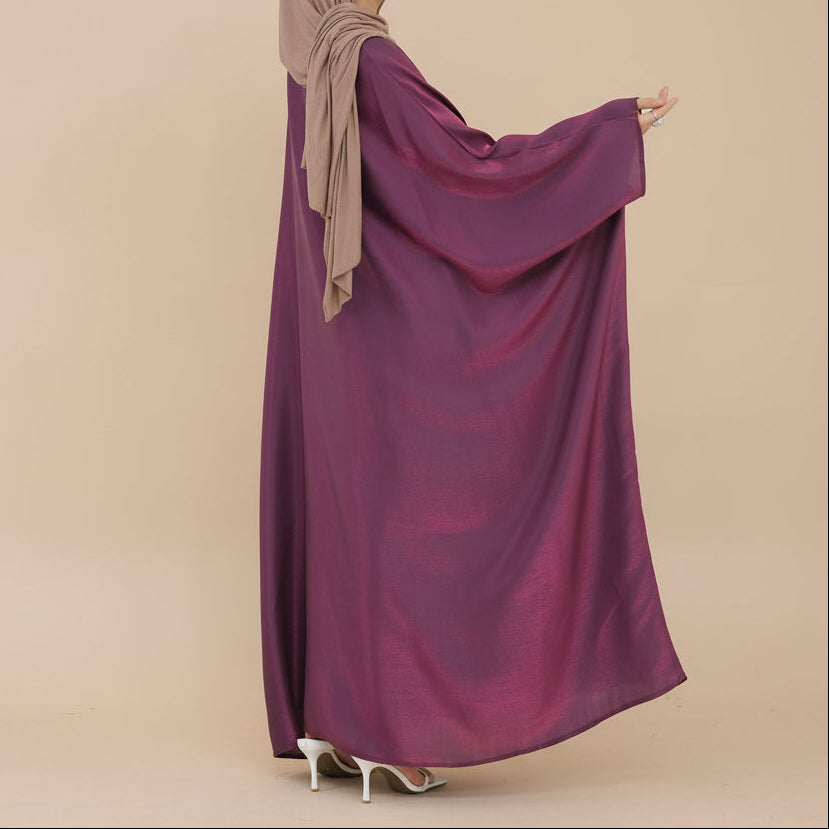 Dariya Liquid Metallic Evening Gown – Luxe Shimmer Modest Formal Dress, view 3