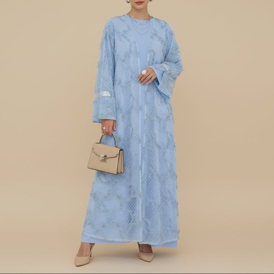 Aura 3D Floral Tulle Abaya Set by Try Modest