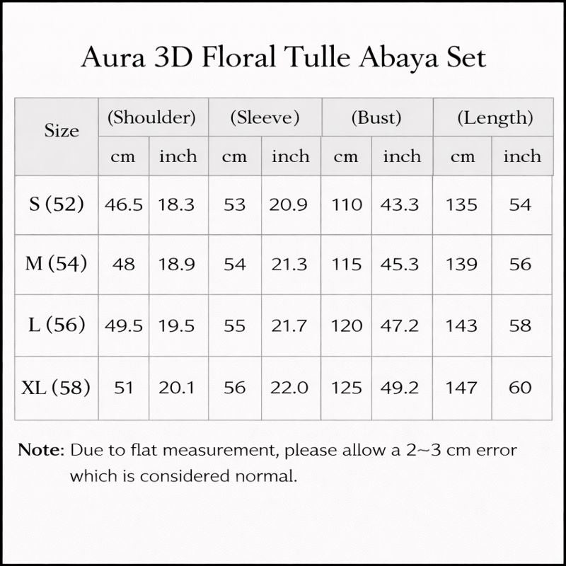 Aura 3D Floral Tulle Abaya Set, view 5