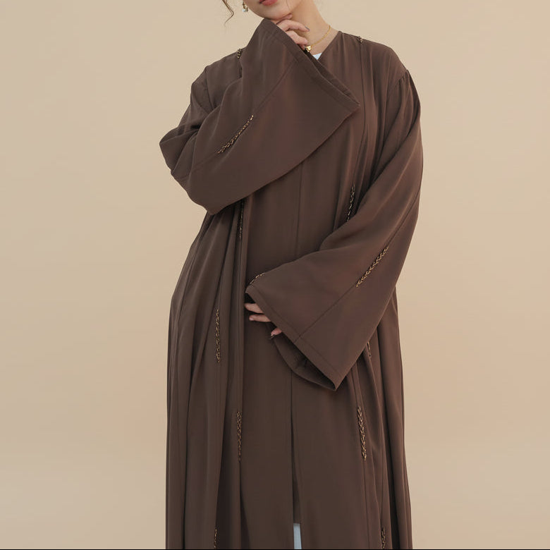 Elif Nida Linear Beaded Abaya, view 2
