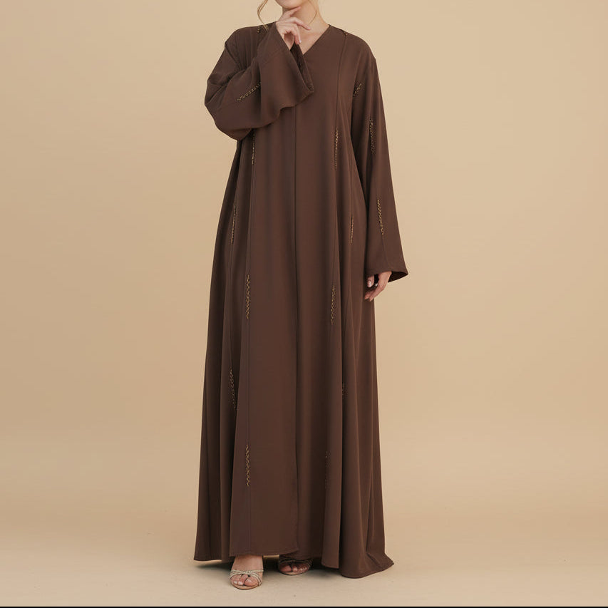 Elif Nida Linear Beaded Abaya, view 7