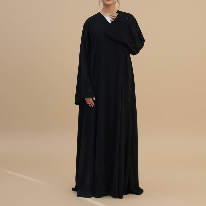 Elif Nida Linear Beaded Abaya, view 8