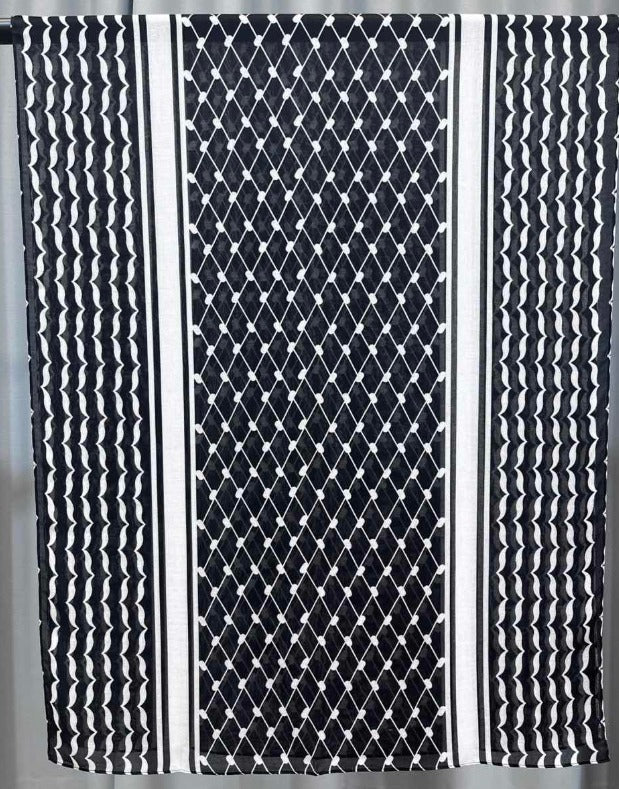 Classic Black Keffiyeh Modal Printed Hijab, view 2