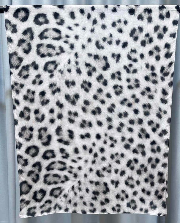 Ivory Leopard Print Modal Hijab, view 2