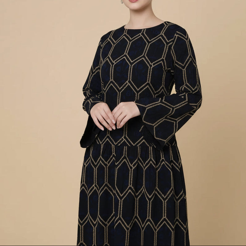 Talia Floral Print Modest Maxi Dress, view 4