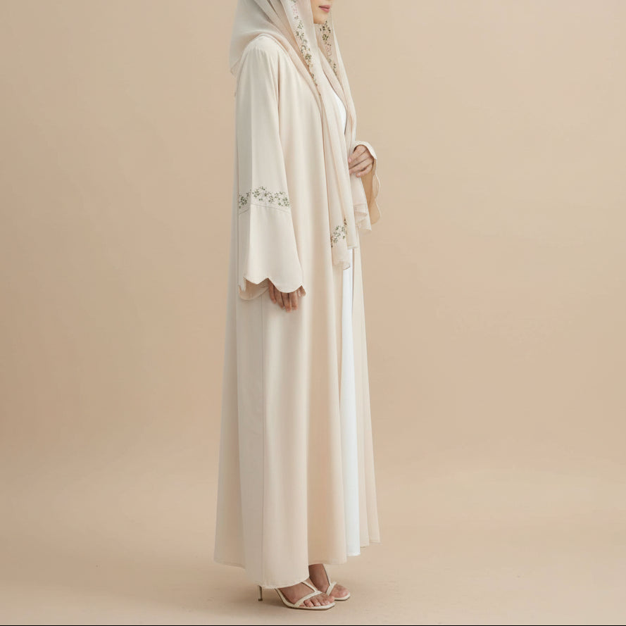 Riham Embroidered Open Abaya Set, view 2