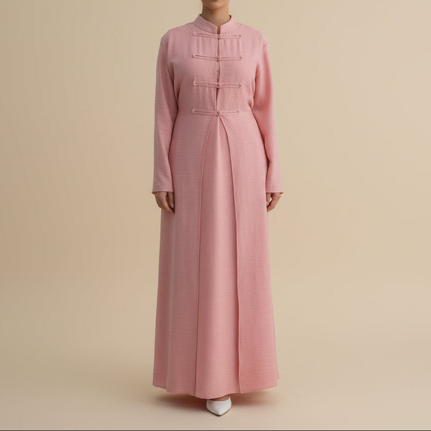 Aseel Structured Button Abaya by Try Modest