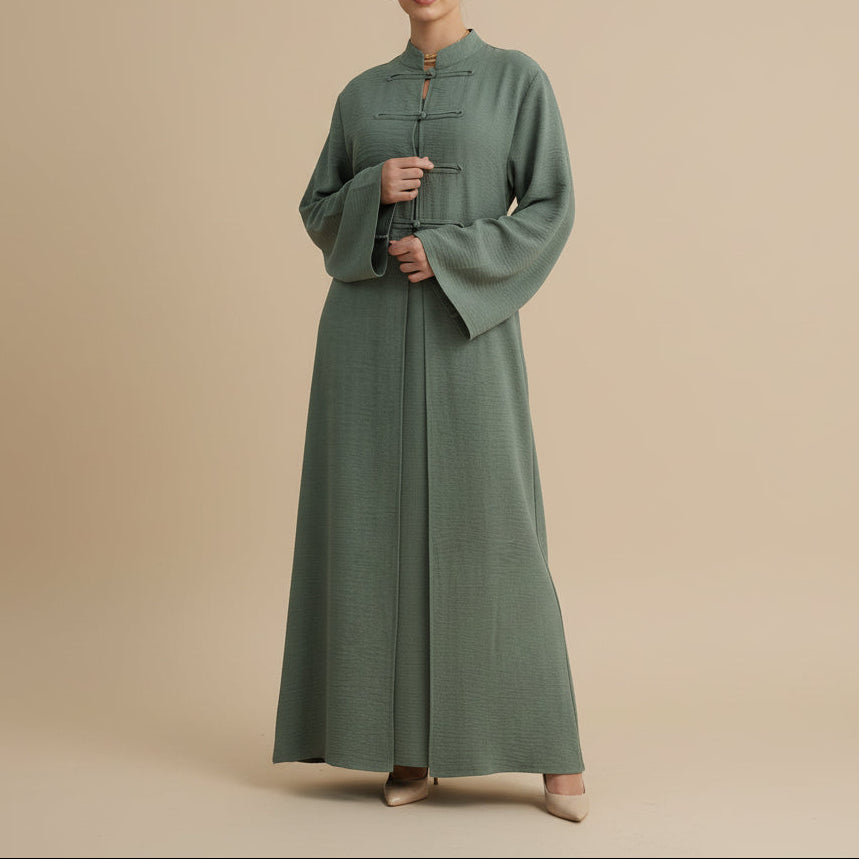 Aseel Structured Button Abaya, view 7