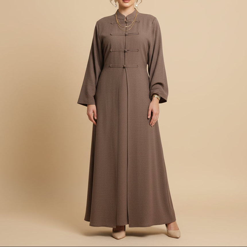 Aseel Structured Button Abaya, view 8