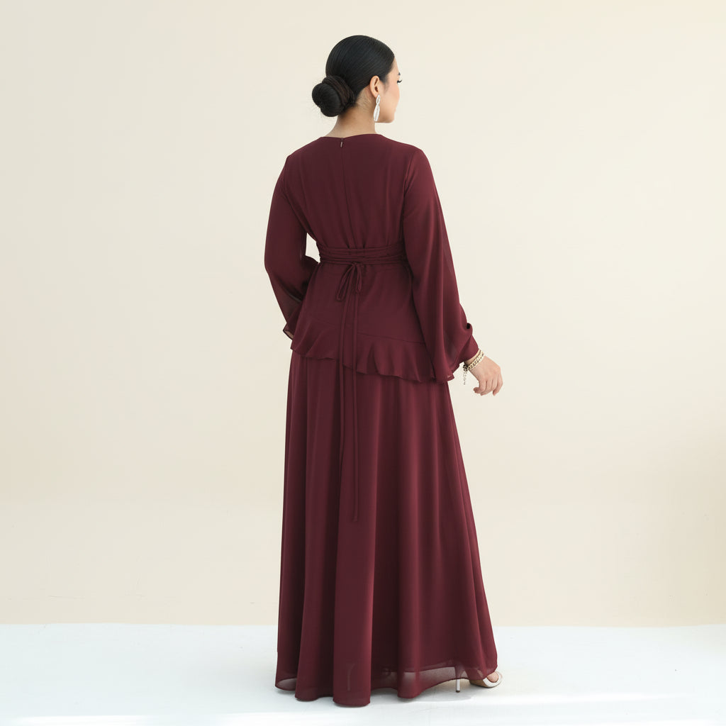 Mahveen Long Sleeve Modest Maxi Dress, view 6