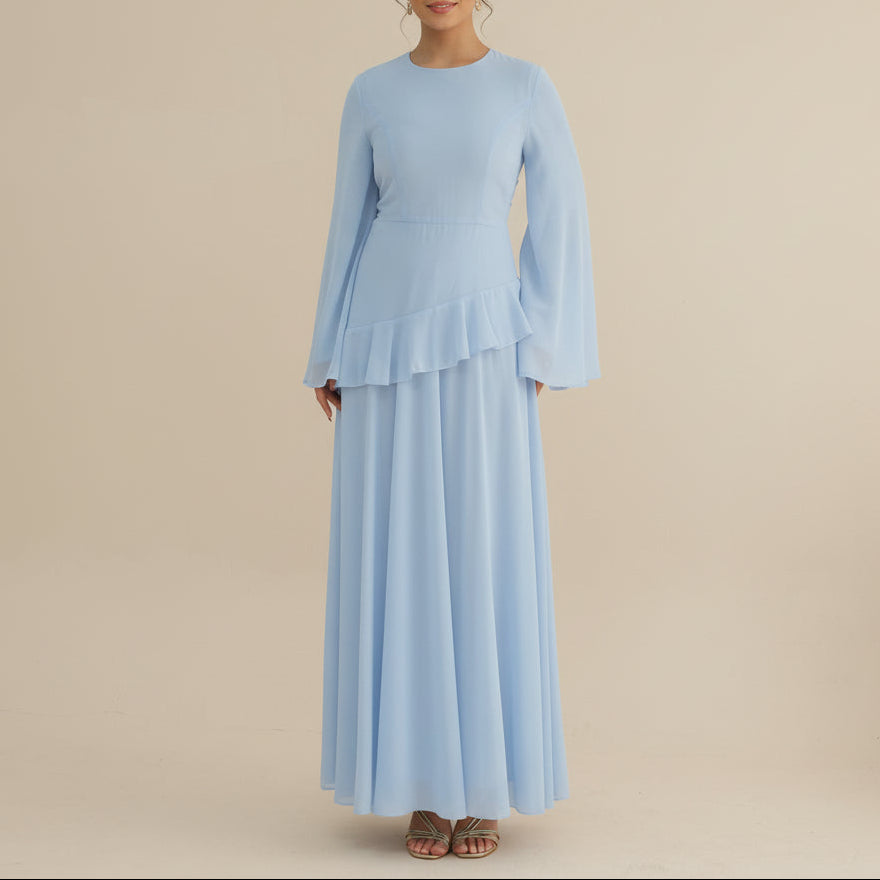 Mahveen Long Sleeve Modest Maxi Dress, view 7