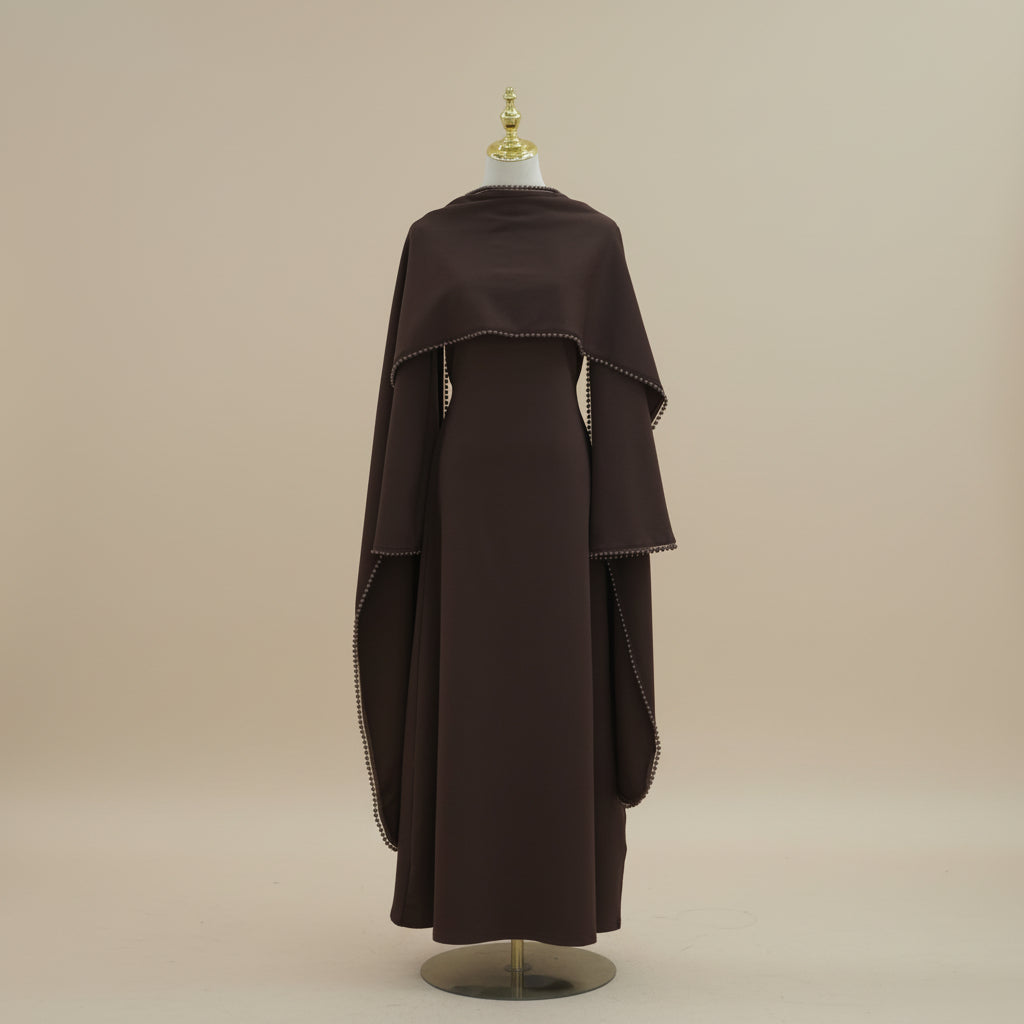 Lavin Pearl Cape Abaya Dress, view 3