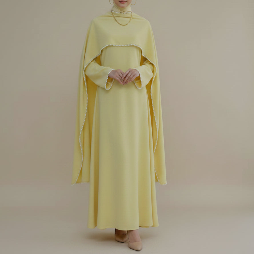 Lavin Pearl Cape Abaya Dress, view 4