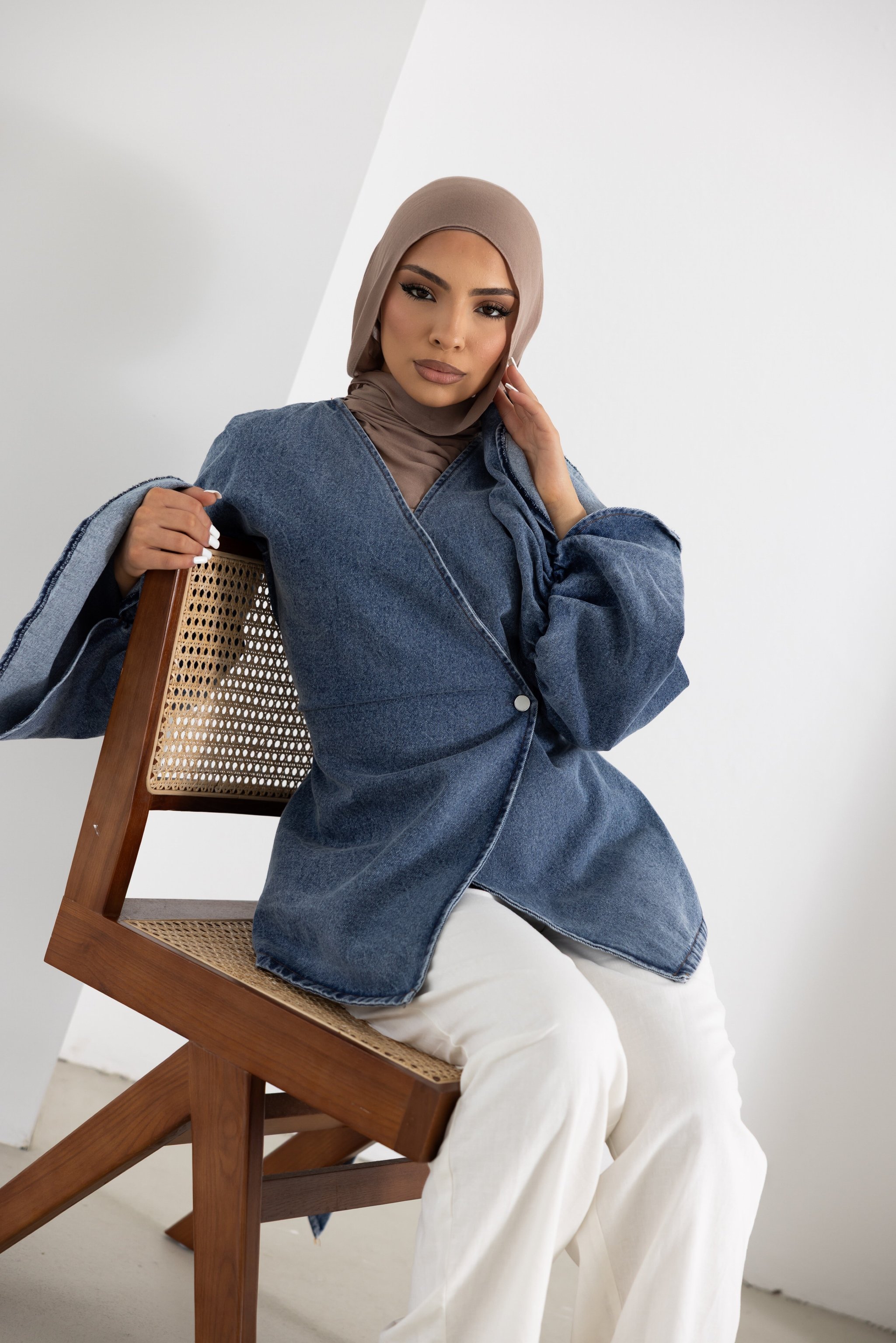 Orlena Signature Mini Denim Jacket, view 3
