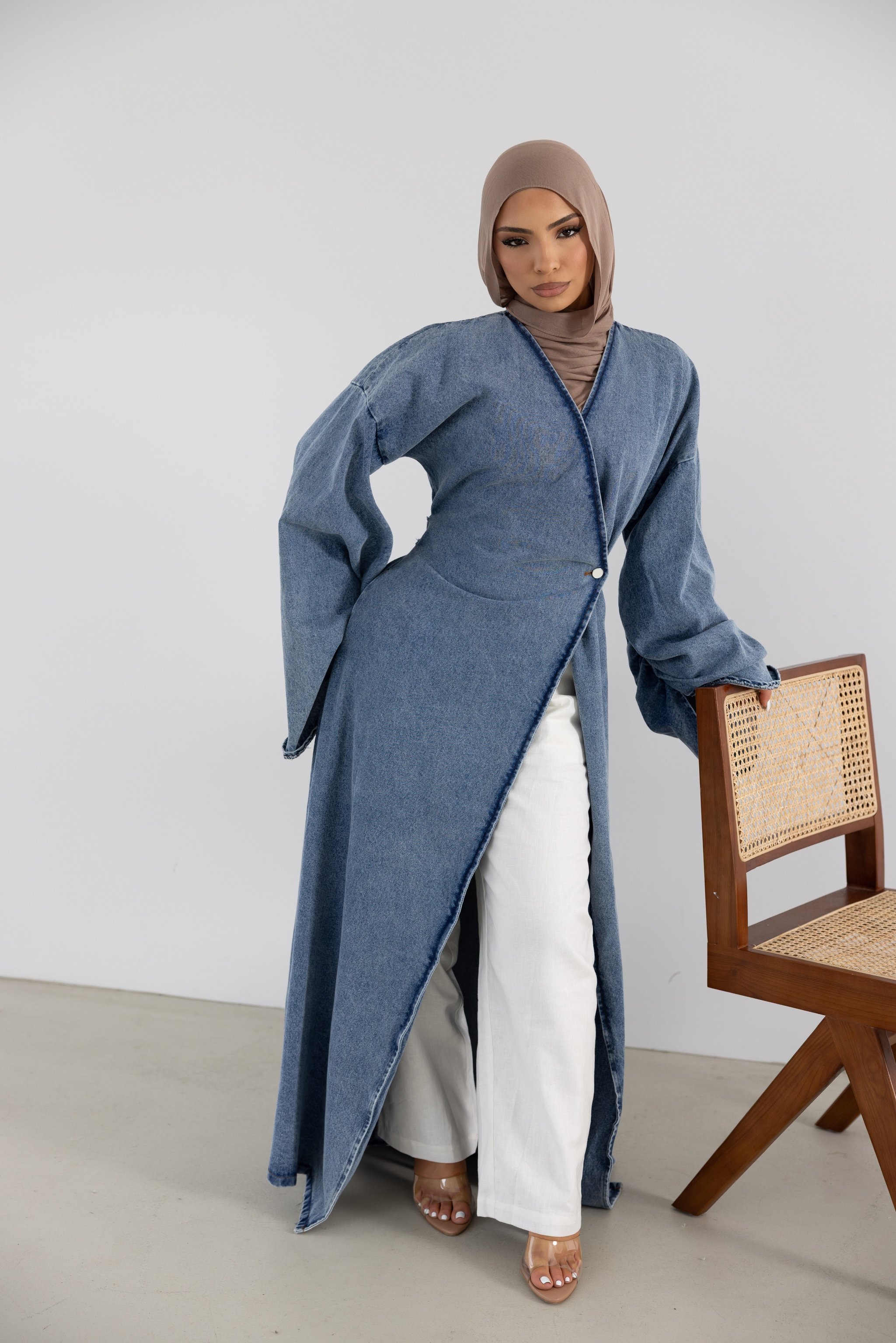 Orlena Signature Denim Wrap Jacket, view 4