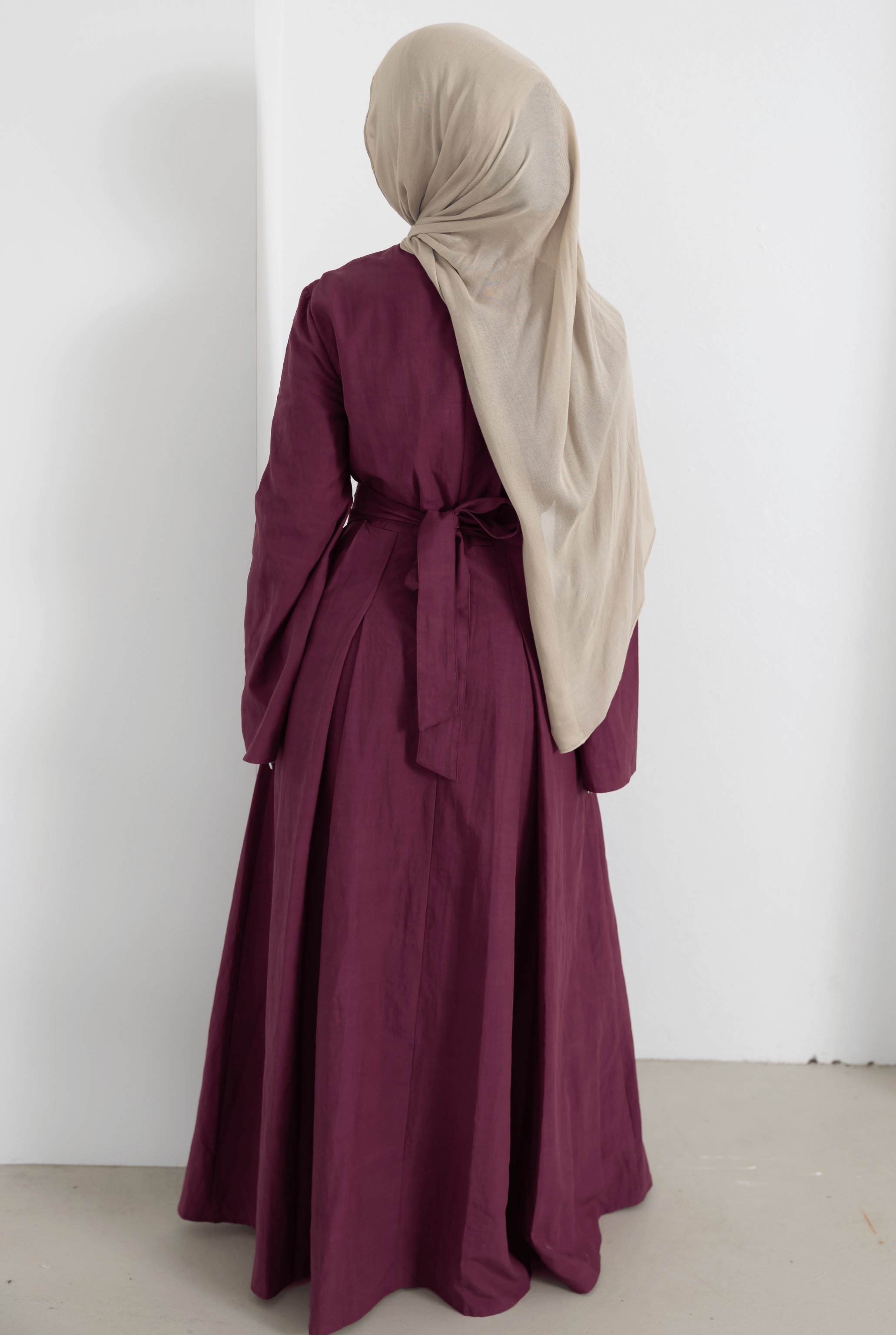 Sorelle Belted Full-Length Modest Dress, view 2
