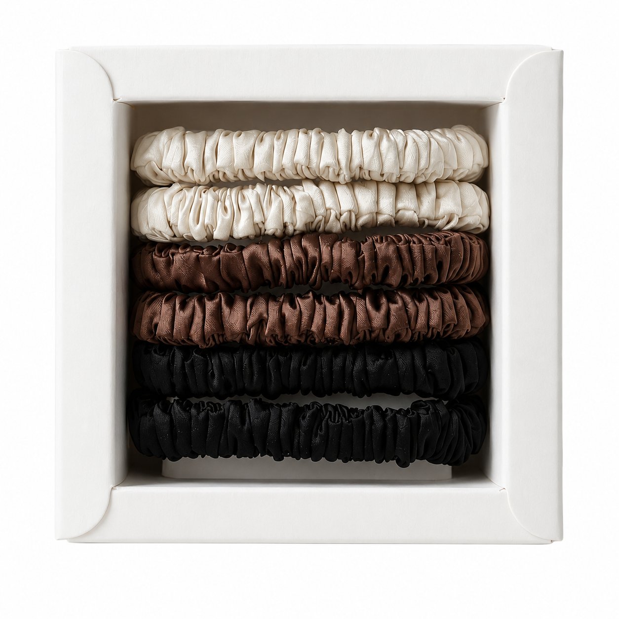 Orlena Silk Scrunchies Pack of 6, view 2