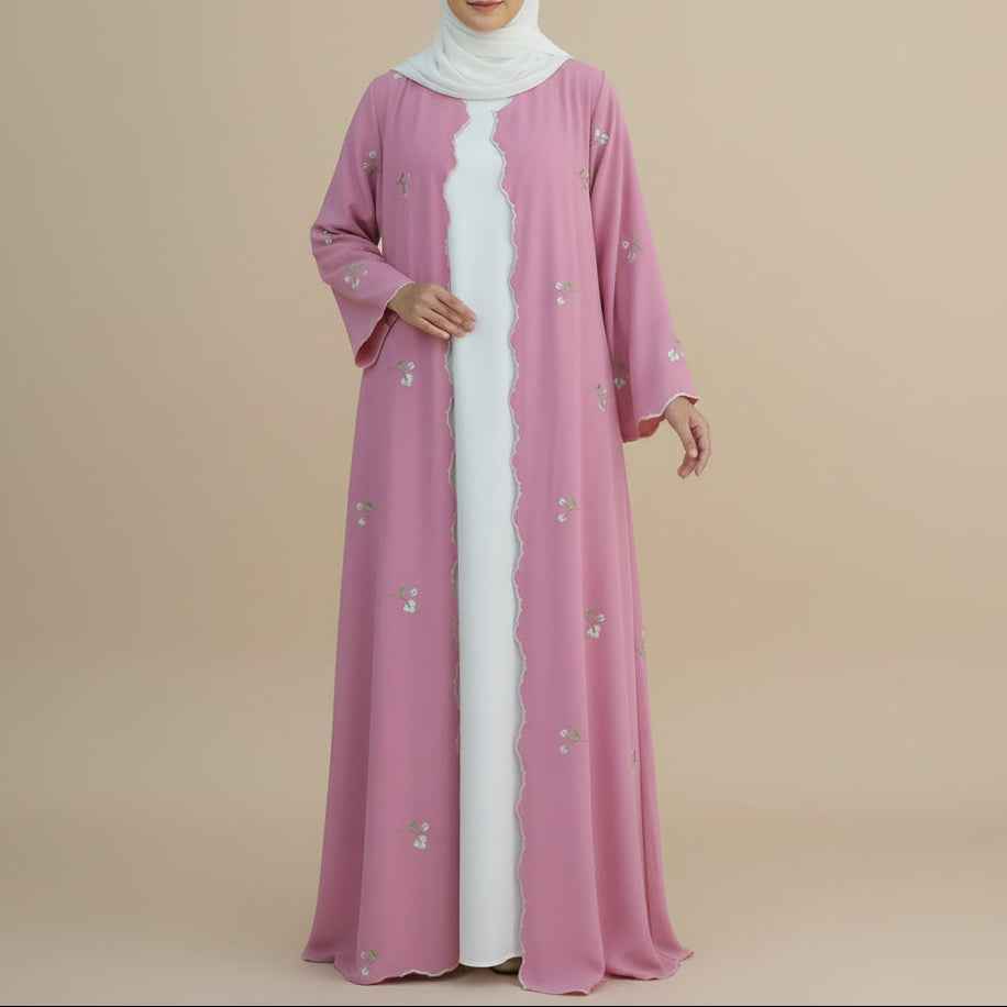 Seraya Floral Abaya & Hijab Set, view 5