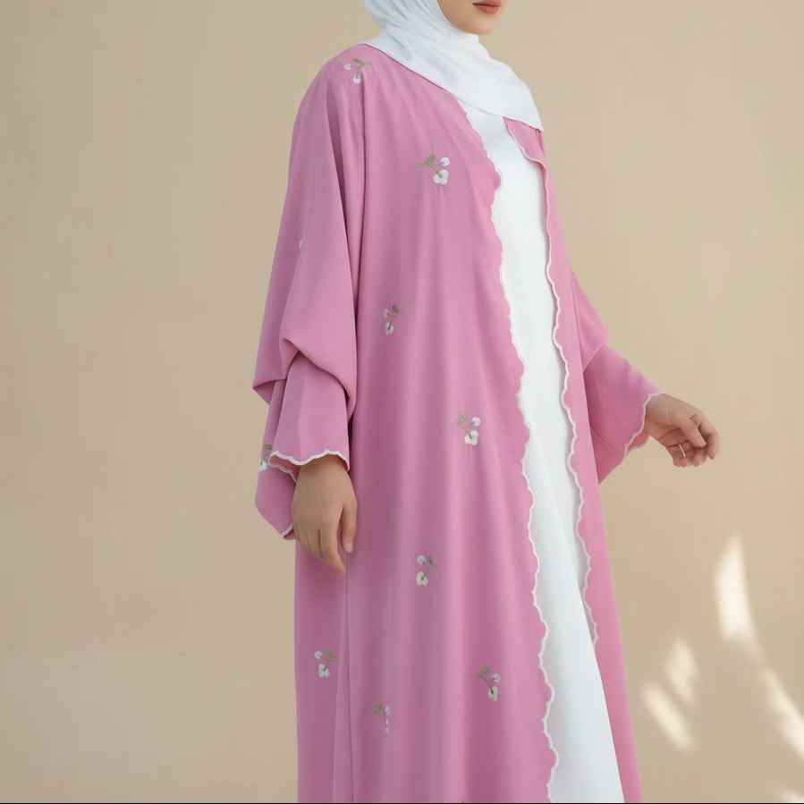 Seraya Floral Abaya & Hijab Set, view 6