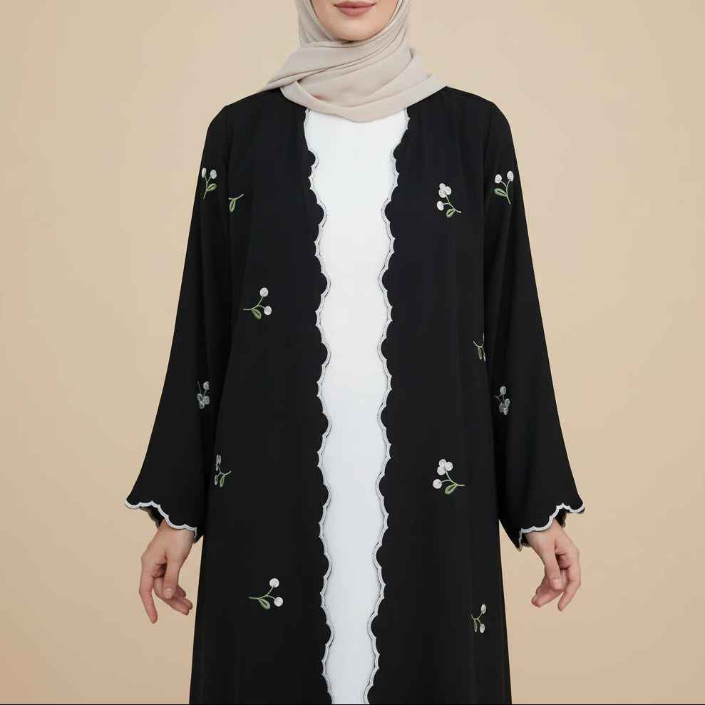 Seraya Floral Abaya & Hijab Set, view 7