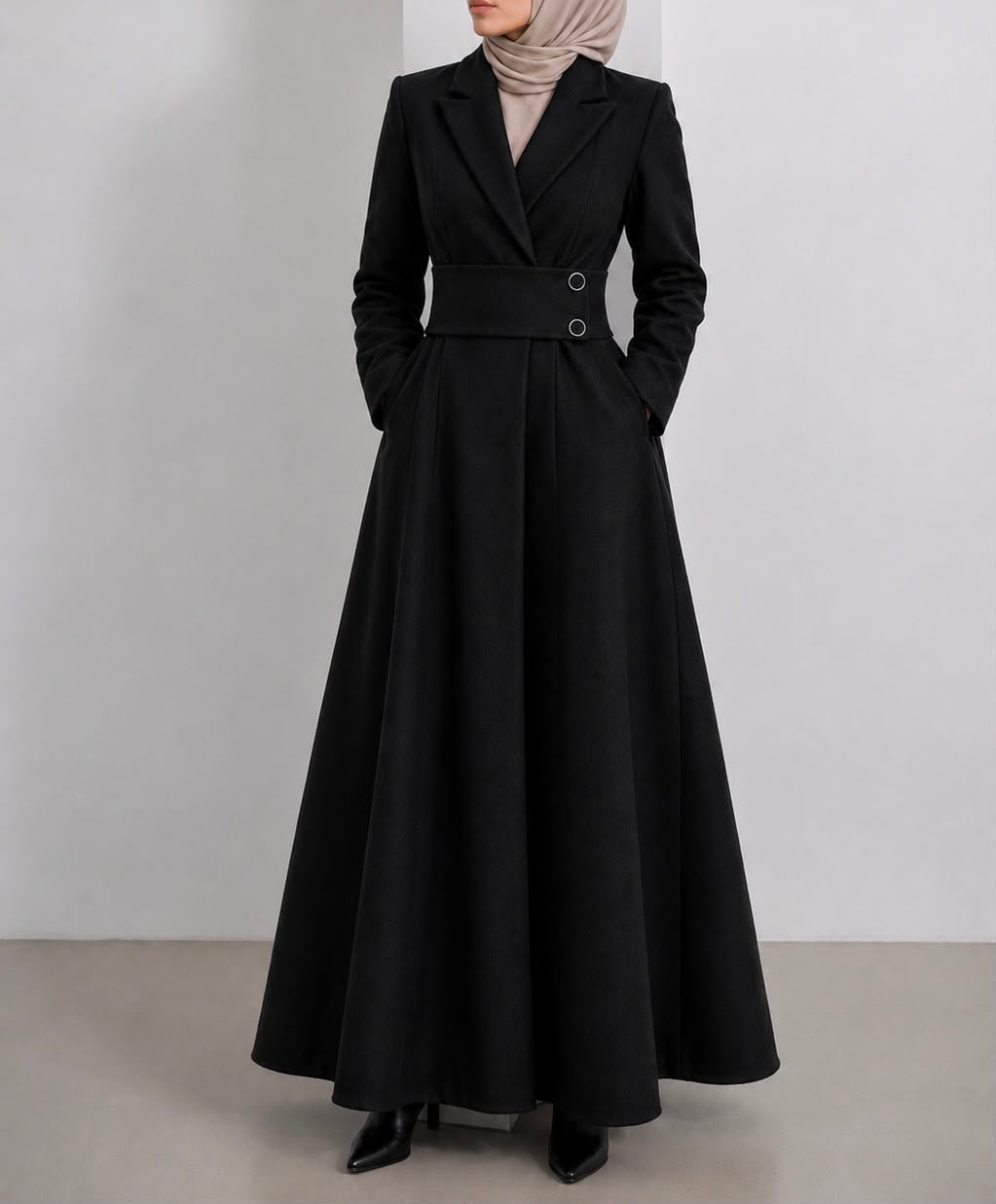 Juliette Long Belted Coat, view 3