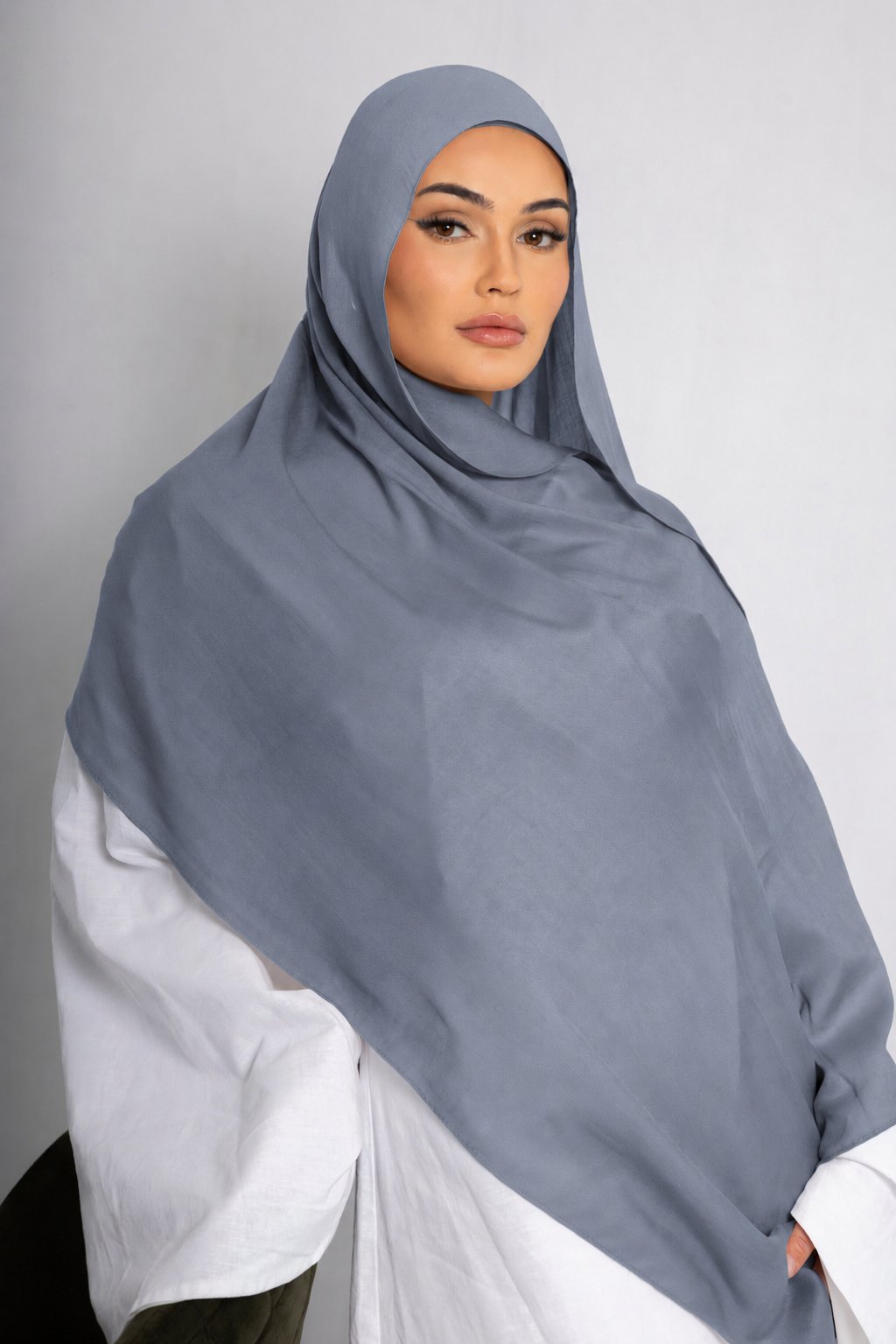 Blue Haze Modal Hijab Comes with Matching Under Cap, view 2