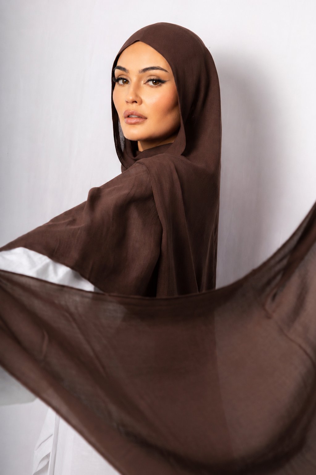 Walnut Brown Modal Hijab Comes with Matching Under Cap by Orlena Official