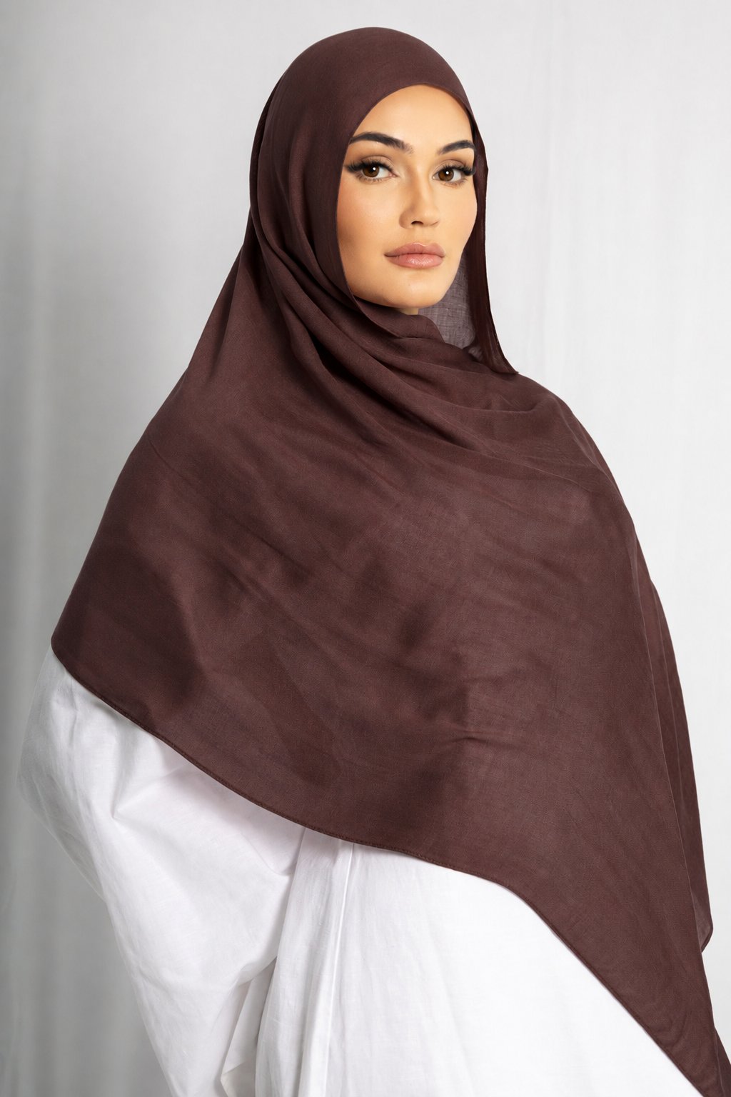 Walnut Brown Modal Hijab Comes with Matching Under Cap, view 2