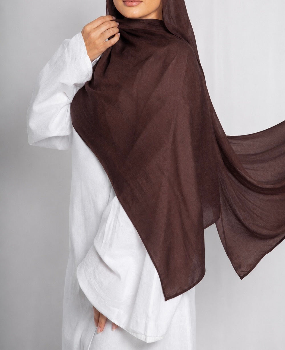 Walnut Brown Modal Hijab Comes with Matching Under Cap, view 3