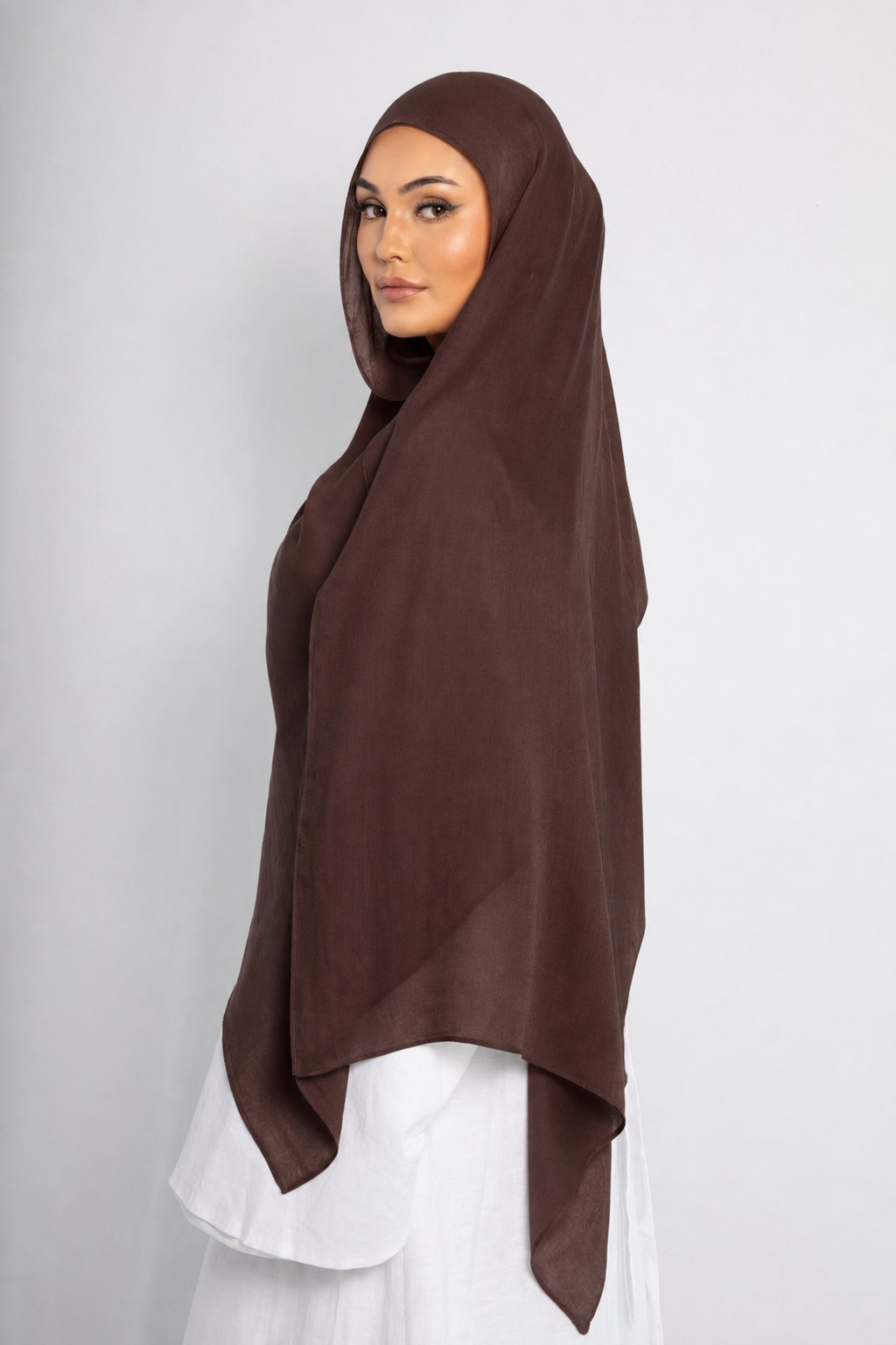 Walnut Brown Modal Hijab Comes with Matching Under Cap, view 5