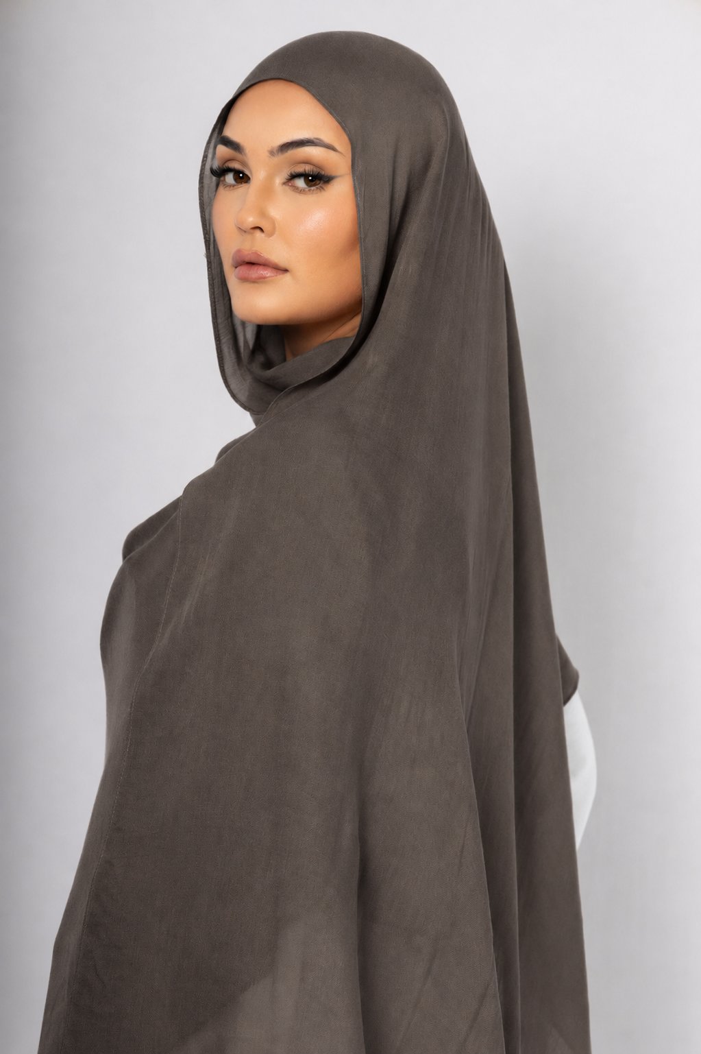 Dark Truffle Modal Hijab Comes with Matching Under Cap by Orlena Official