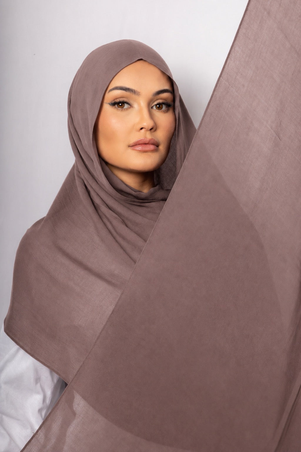 Mauve Taupe Modal Hijab Comes with Matching Under Cap by Orlena Official