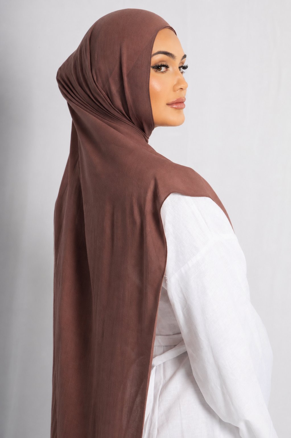 Cinnamon Modal Hijab Comes with Matching Under Cap, view 3