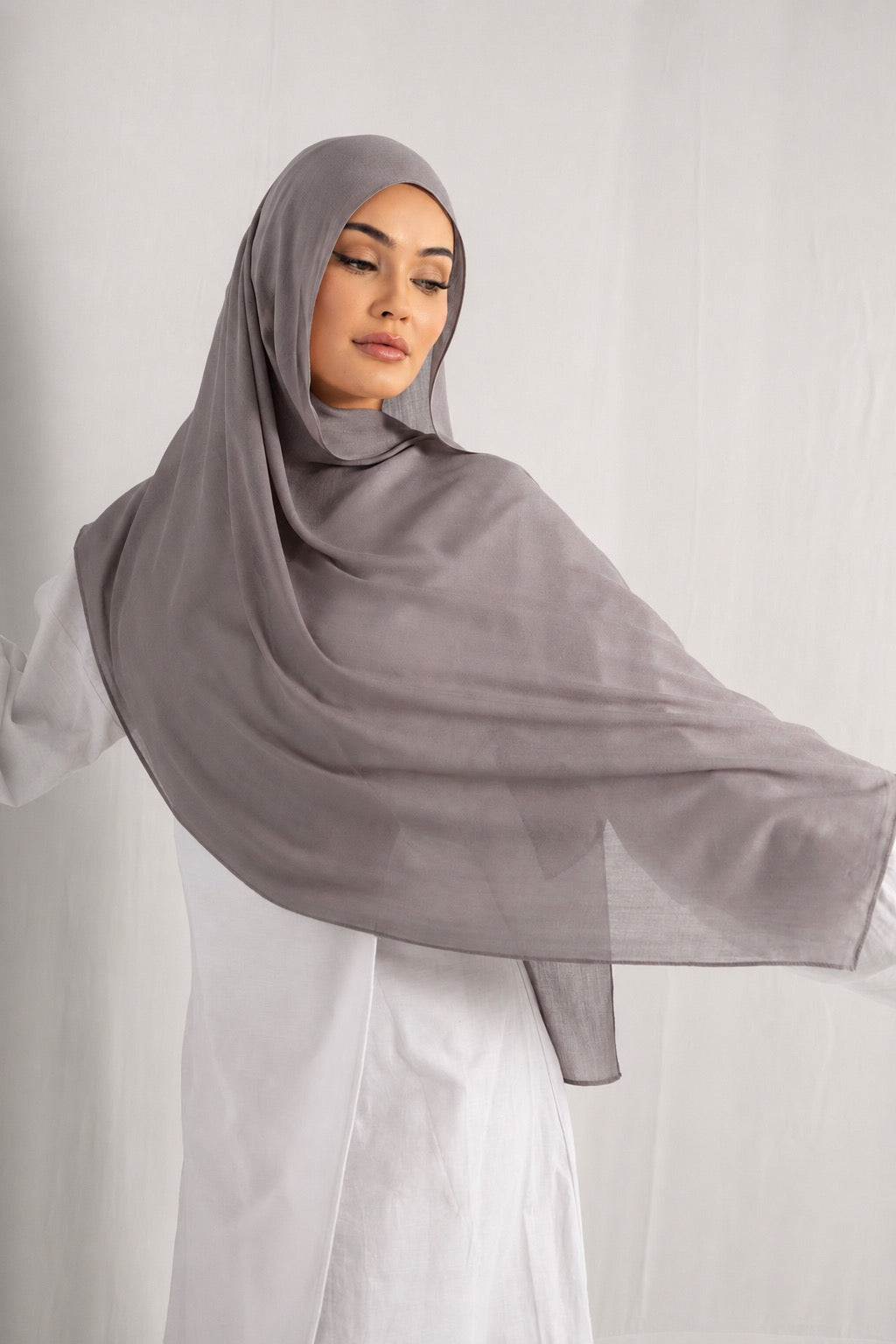 Stone Taupe Modal Hijab Comes with Matching Under Cap by Orlena Official
