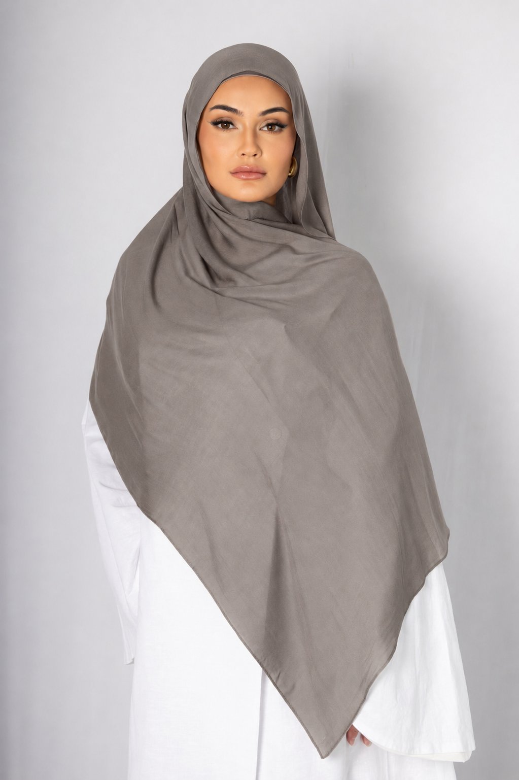 Stone Taupe Modal Hijab Comes with Matching Under Cap, view 2