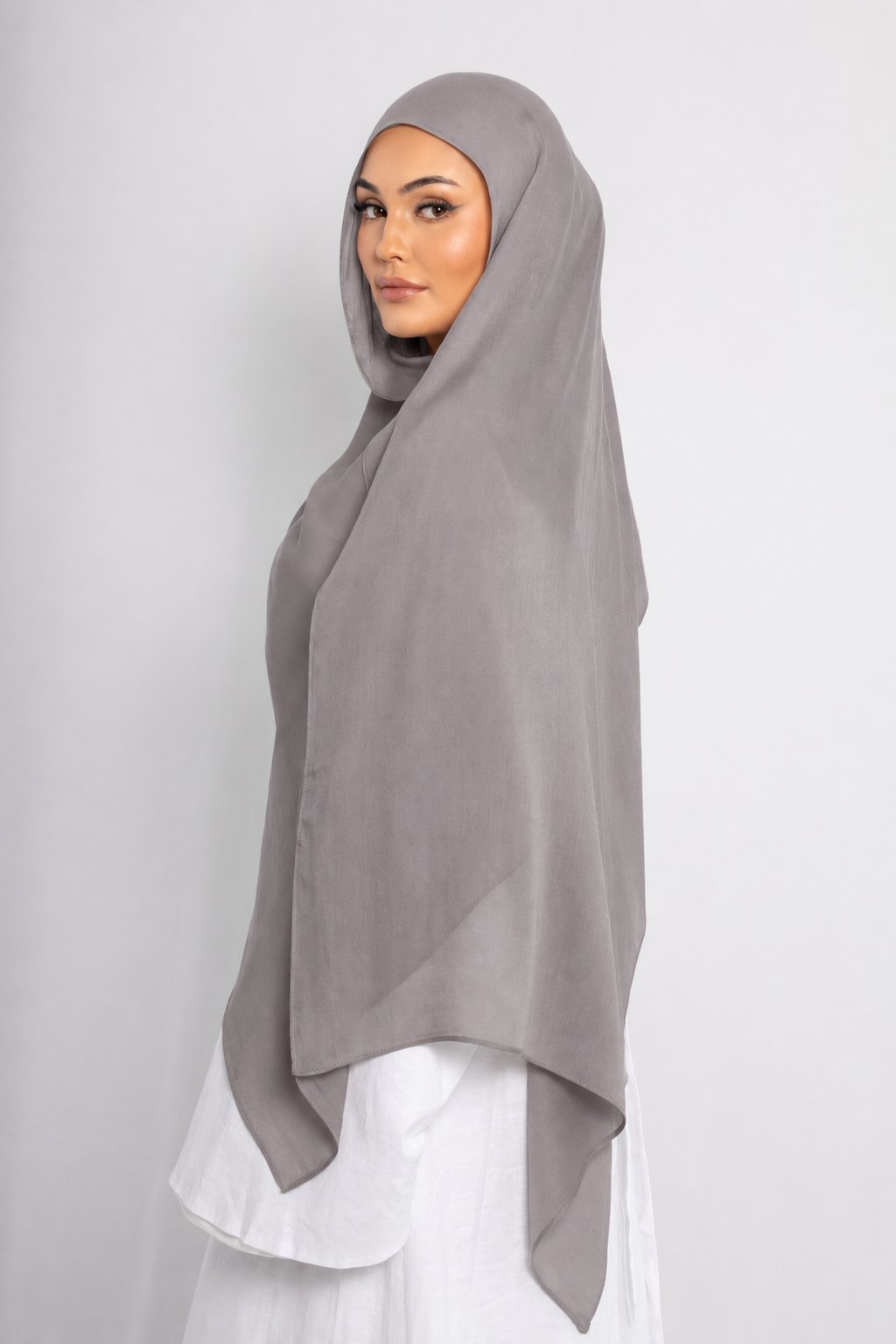 Stone Taupe Modal Hijab Comes with Matching Under Cap, view 5