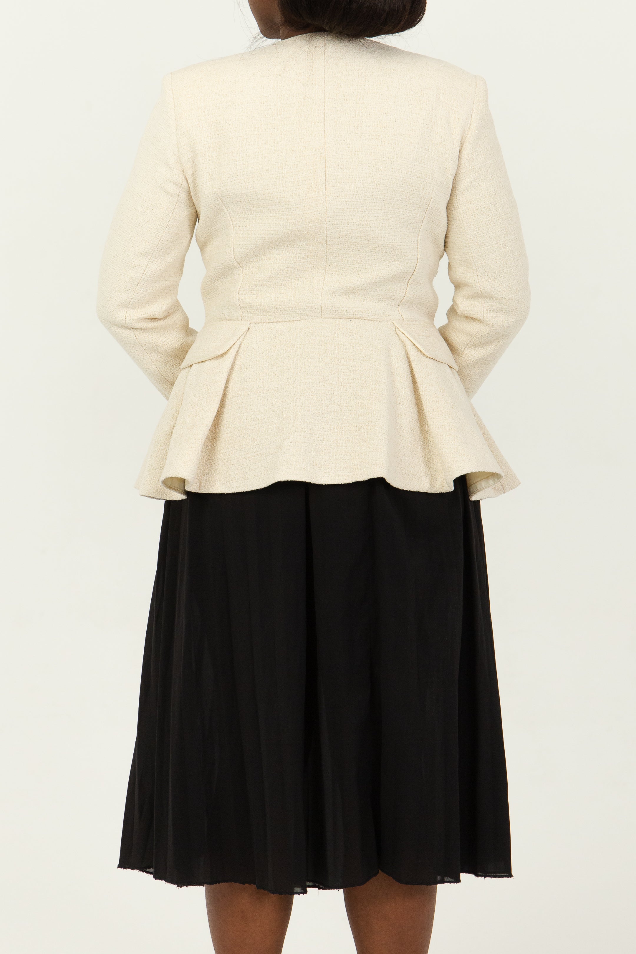 MAGDALENA - Veste péplum en tweed, view 3