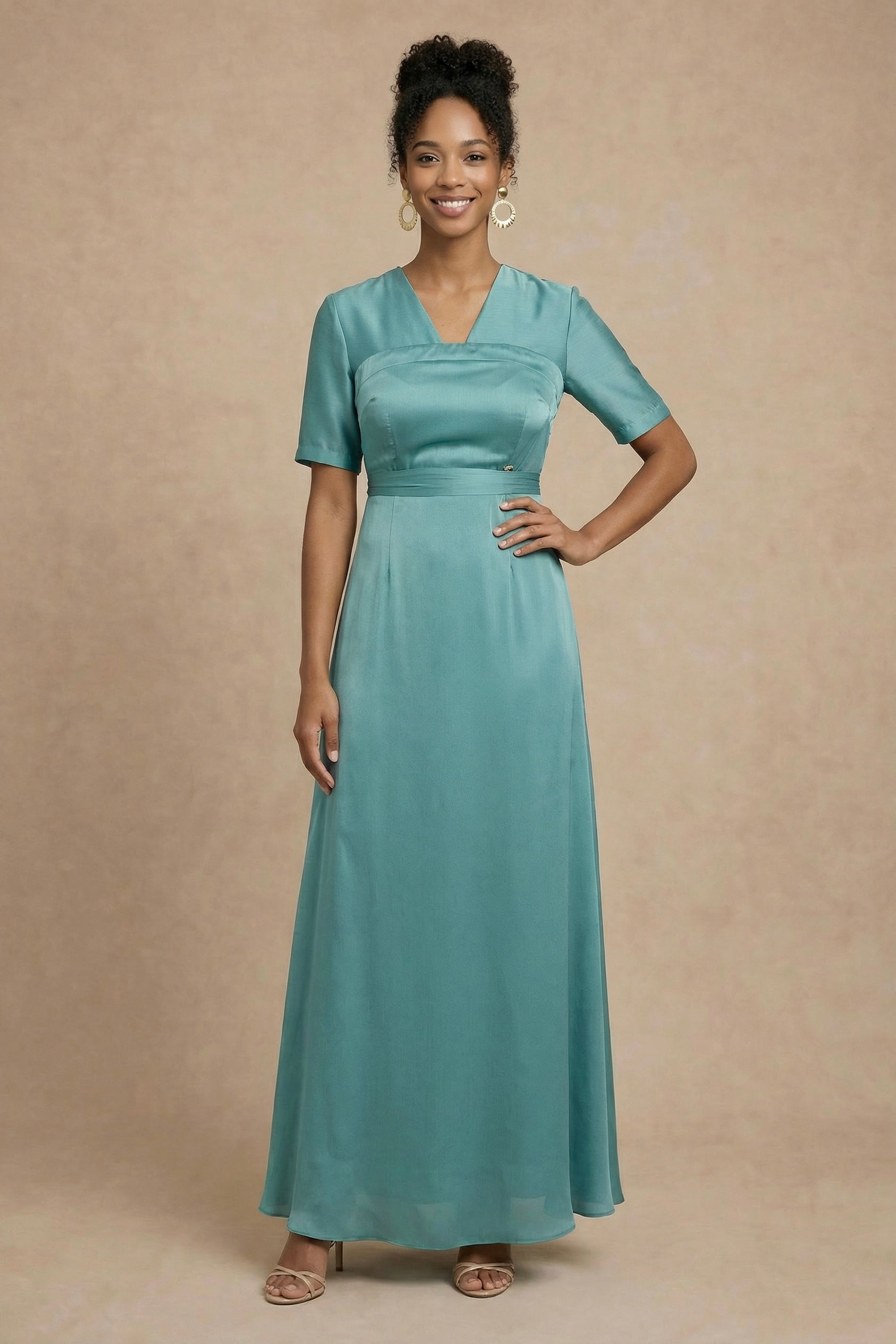EUNICE - Robe longue en satin effet corset by Tsaana