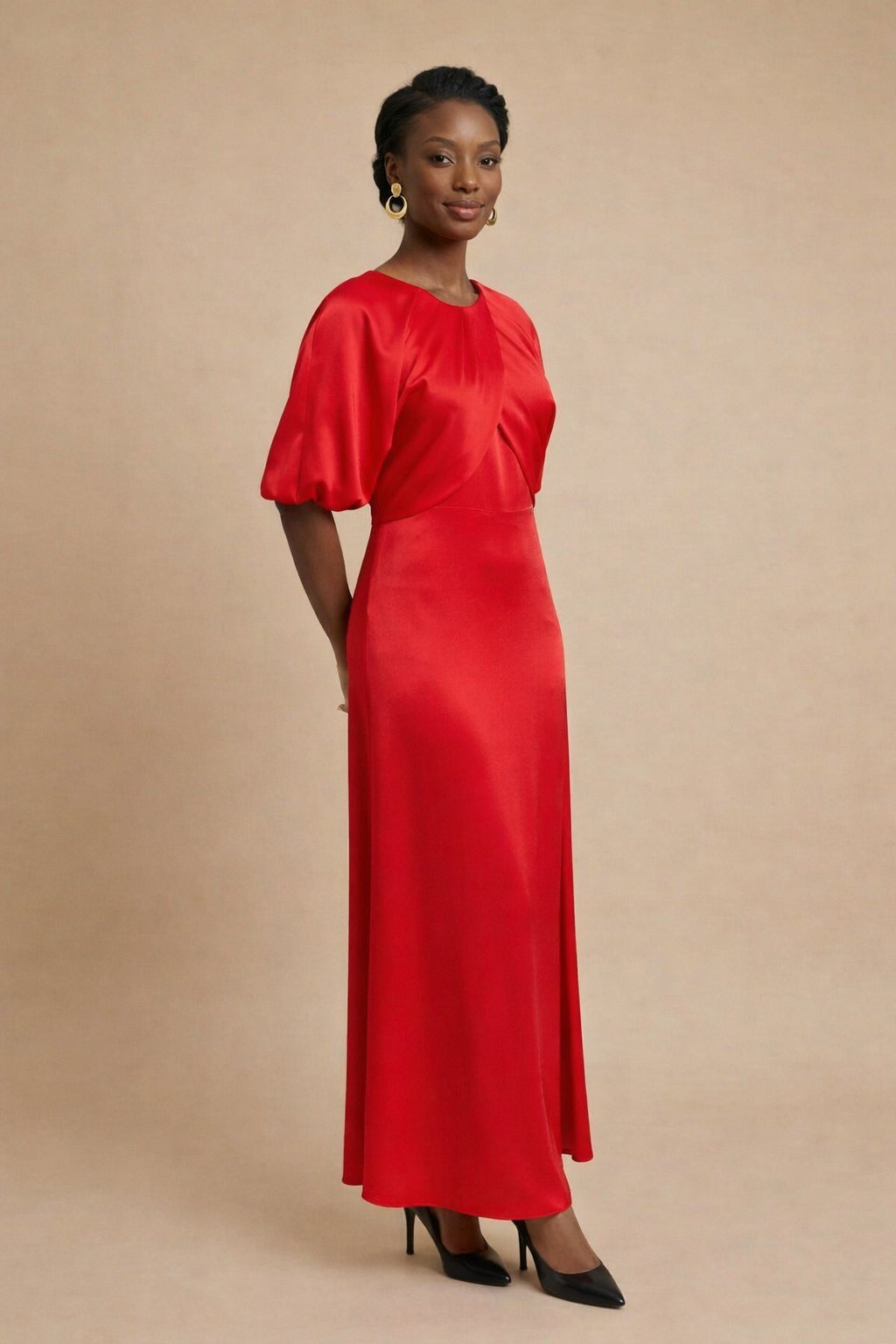 ABIGAELLE - Robe longue en satin by Tsaana