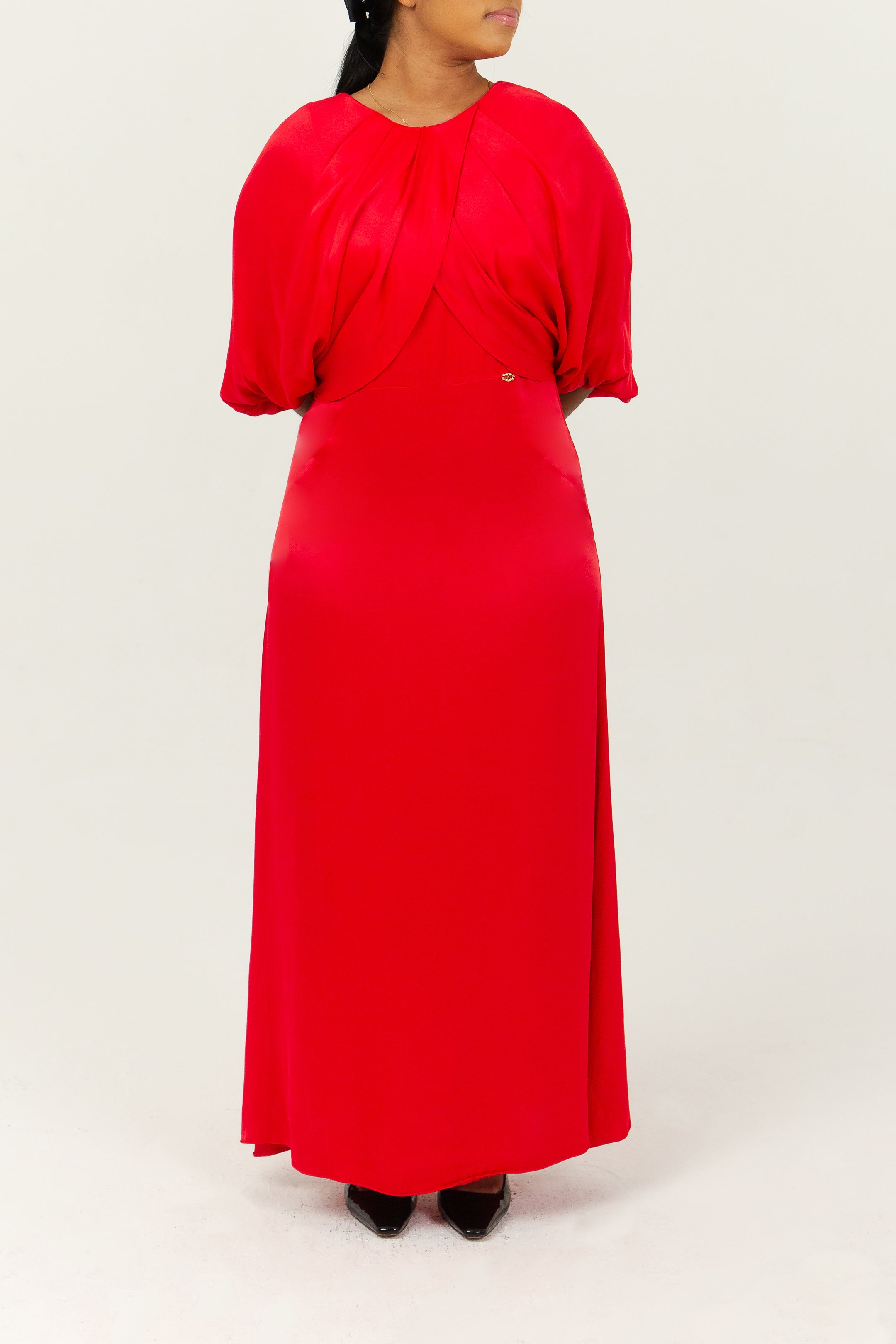 ABIGAELLE - Robe longue en satin, view 5
